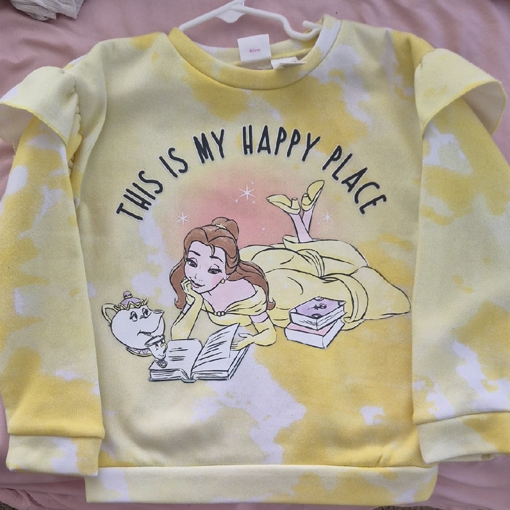 Disney Yellow and White Belle Sweatshirt
